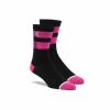 100% FLOW Performance Socks Black/Fluo Pink Mountain