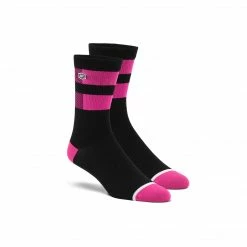 100% FLOW Performance Socks Black/Fluo Pink Mountain