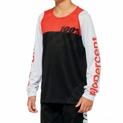 Accessories 100% R-CORE Youth Jersey Black/Racer Red
