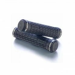 Giant JetBlack Pin Lock On Grips, Black / Black Rings