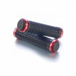 Giant JetBlack Pin Lock On Grips, Black / Red Rings