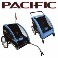 Bike Corp Accessories Pacific Deluxe 2 In 1 Trailer/Stroller - 2 Child
