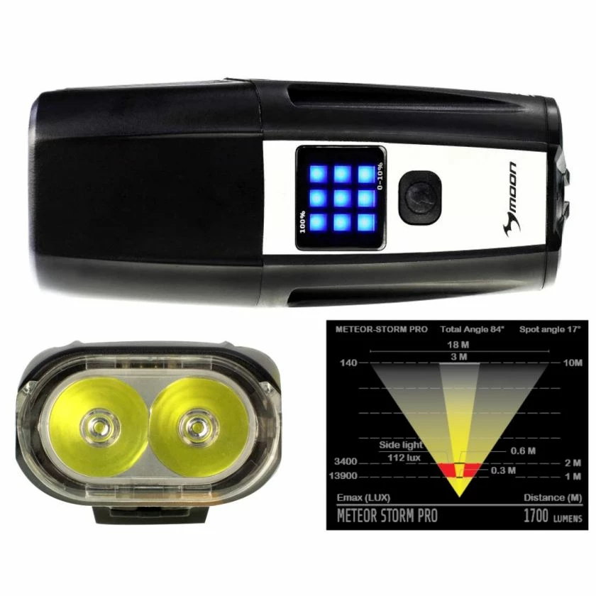 Accessories Moon Meteor Storm Pro 2000lm USB Front Light 2 Accessories Moon Meteor Storm Pro 2000lm USB Front Light