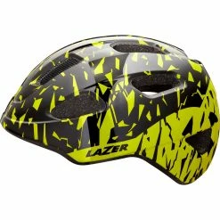 Shimano Lazer Nutz KinitiCore Kids Helmet Black/Flash Yellow Pedals